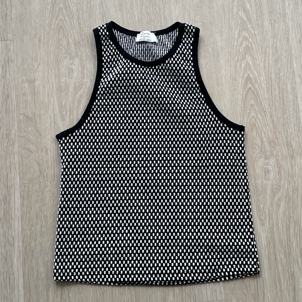 Zara Trafaluc Polka-Dot Stretchy Tank Top